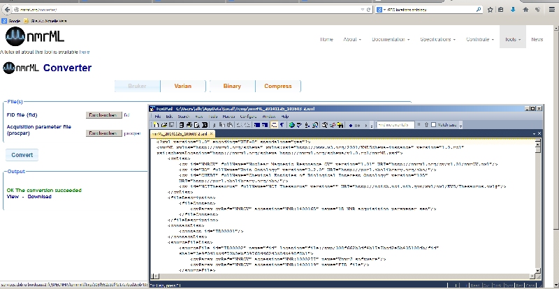 Java-based nmrML
              converter