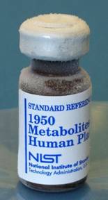 A single vial of SRM 1950 Metabolites in Human
                  Plasma