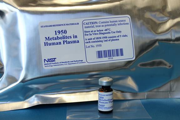 Packaged unit of SRM 1950
                Metabolites in Human Plasma