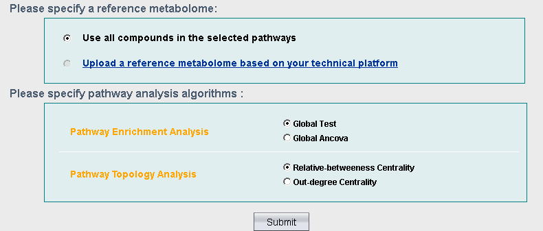 Parameter selection for pathway analysis